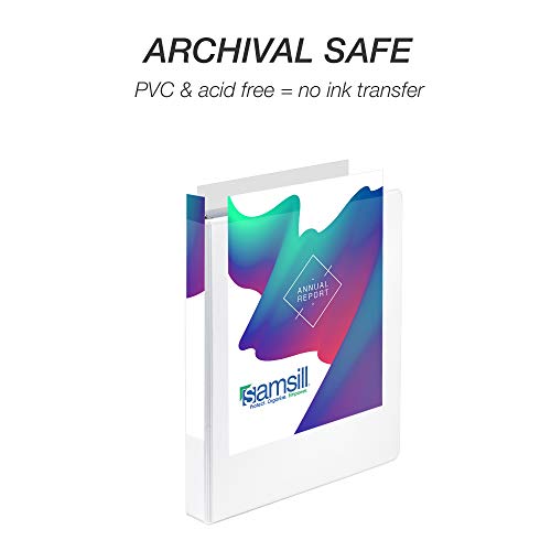 Samsill 8 Pack Durable 1 Inch 3 Ring Binders, Round Ring, Clear View Cover for Presentations, White - color: White, size: 1-Inch