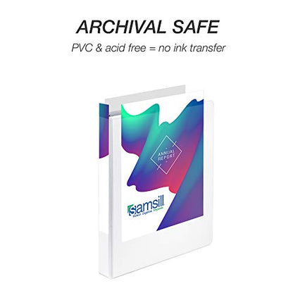 Samsill Durable 1 Inch Binder, Round Ring Customizable Clear View Binder, White, 4 Pack (MP48437) - color: White, size: 1-Inch