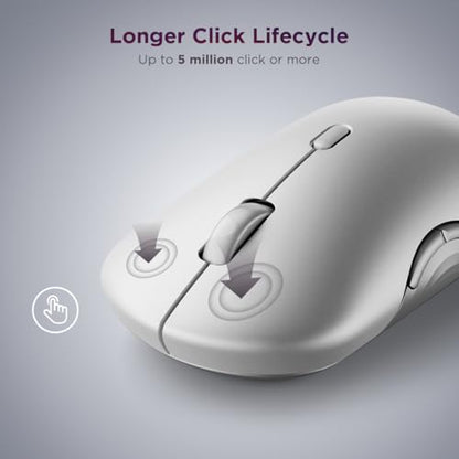 Lenovo 700 Multi-Device Wireless Mouse, Bluetooth or 2.4 GHz USB-A Connection, Connect up to 3 Devices, 36 Month Battery Life, Seashell - color: Seashell