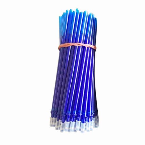 BRRNOO Erasable Pens, Pen Refills with Fine Point 0.5mm Replacement Gel Pen Refills Blue Ink Erasable Gel Ink Pens for Office School Writing (50pcs) - color: Blue, size: 50pcs