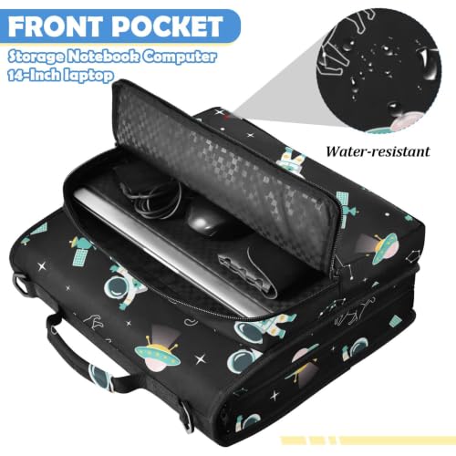 Astronaut Space Zipper Binder Bag 3 Ring Binders Organizer for Office | Large Capacity School Binders for Girls Boys Women Kids Men, Multi-Pocket Organizer Case with Strap for Students