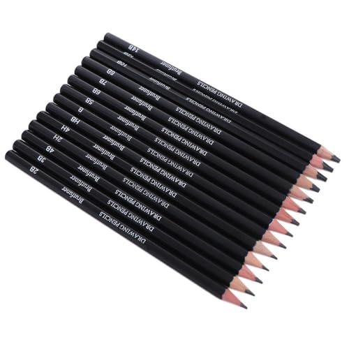 Kopida Wooden Graphite Pencil 14Pcs Professional Sketch Pencil Set HB 2H 4H B 2B 3B 4B 5B 6B 7B 8B 10B 12B 14B Graphite Art Hand-Painted Pencil School Supplies