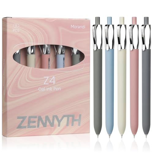 Ddaowanx Gel Pens,5Pcs Fine Point Smooth Writing Pens,0.5mm Quick Dry Black Ink for Journaling,Writing,Note Taking,Office&School Supplies,Aesthetic Desk Accessories for Women - color: Morandi