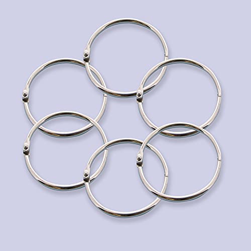 BAZIC Loose Leaf Binder Ring 1.5", Book Rings Binder Rings, Nickel Plated Steel Metal Ring for Flash Cards, Index Card, Keychain (8/Pack), 1-Pack
