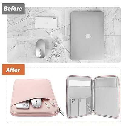 MoKo 13 Inch Tablet Sleeve Bag Carrying Case with Accessory Pocket | Fits iPad Pro 13-inch M5, iPad Air 13-inch M4/M3, iPad Pro 12.9 M2/M1 and Galaxy Tab S8+/S9+ 12.4, Pink - color: Pink, size: 12.9-13 inch
