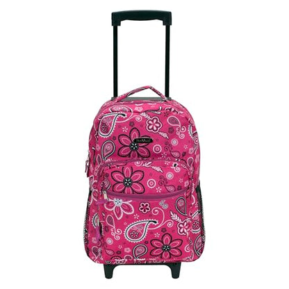 Rockland Double Handle 17" Rolling Backpack, Bandana - color: Bandana, size: One Size