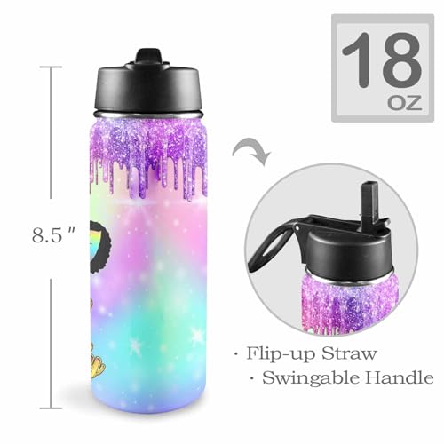 Personalized Water Bottle for Kids, Personalized Girl Water Bottle with Name Stainless Steel Insulated Cup Customized Gifts - color: Color_18