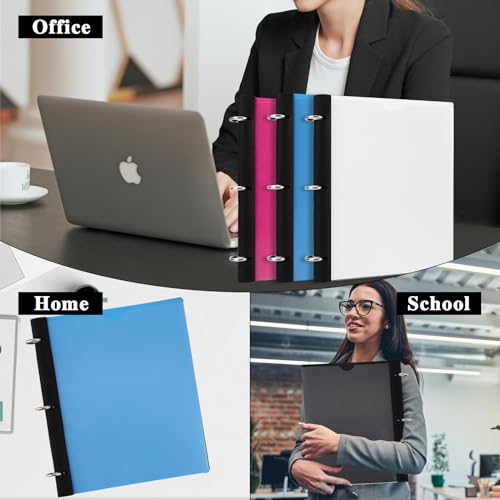360° Pivotable 3 Ring Binder, Upgraded Foldable Binders 1 inch 2 Pack, Thin Small Three Ring Binder Fits 8.5" x 11", for Home, School and Office Binders Supplies - Black - color: Black, style: 2 PCS Customizable Cover