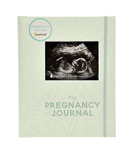 Pearhead My Pregnancy Journal, Guided Pregnancy Memory Book with Sonogram Photo Insert, Trimester Milestone Tracker & Keepsake for Expecting Moms, Baby Shower Gift, Sage Green Leaf - color: Sage Green Leaf Pregnancy Journal