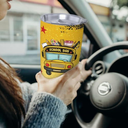School Bus Driver Appreciation Gifts - Insulted Stainless Steel Bus Driver Coffee Tumbler Travel Mug Cup For Dad Friends, Besties 20 oz - style: BusDriver
