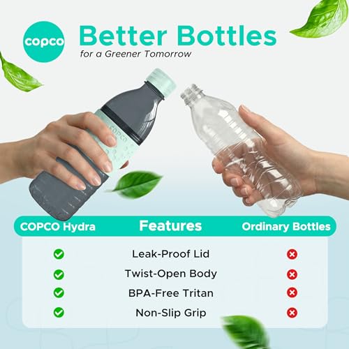 Copco Hydra Water Bottle 16.9 oz - Blue/Gray, Set of 2 - color: Blue/Gray