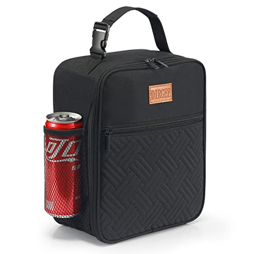 DIRGEE Lunch Box for Men Insulated Lunch Bag for Women Adults Small Lunch Bag for Office Work Lunch Bag For Men - Leakproof Freezable Cooler Bag Reusable Portable Lunch Box (Black) - color: G-Black quilted