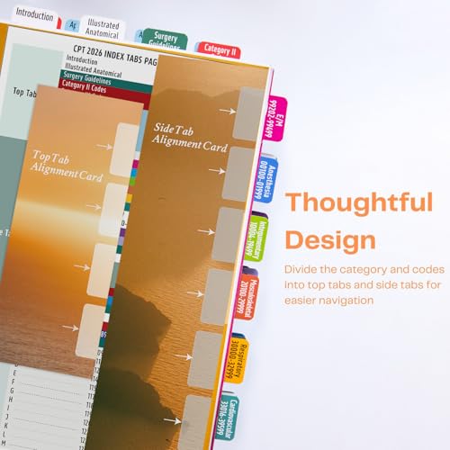 Index Tabs for CPT 2026 Professional Edition, Laminated and Color Coded Code Book Tabs with Easy Installation and Aesthetic Design.