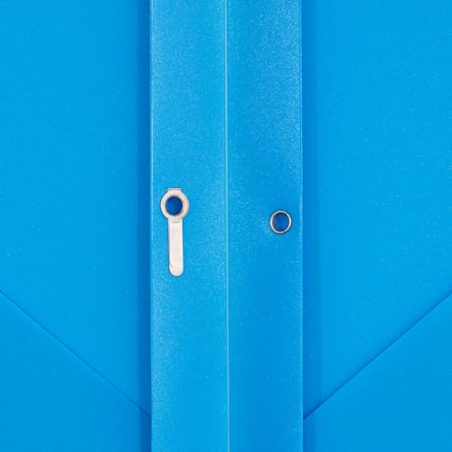 JAM PAPER Plastic Color POP Folders - 2 Pocket Durable Folders with Metal Prongs Fastener Clasps - Blue - 6/Pack - color: Light Blue, size: 6 Per Pack