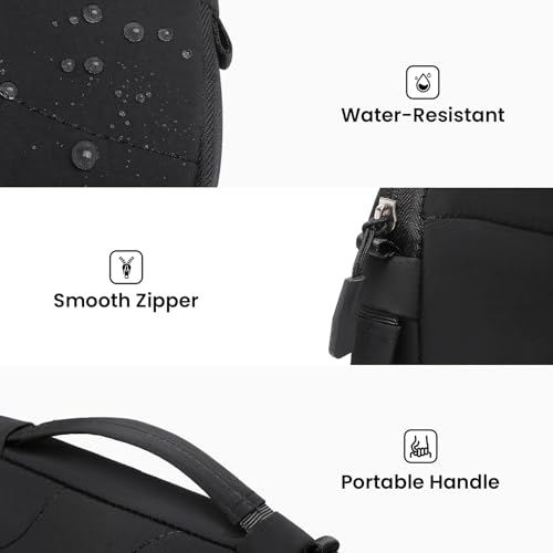 Omnpak Laptop Sleeve for 13 inch MacBook Air/Pro M5-M1 & Neo A18 Pro | with Pocket and Handle,Protective Quilted Puffy Case,Water Resistant Carrying Bag for 13-14" MacBook Air/Pro/Neo - color: Black