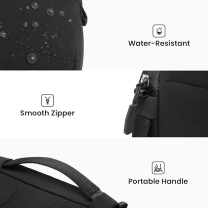 Omnpak Laptop Sleeve for 13 inch MacBook Air/Pro M5-M1 & Neo A18 Pro | with Pocket and Handle,Protective Quilted Puffy Case,Water Resistant Carrying Bag for 13-14" MacBook Air/Pro/Neo - color: Black