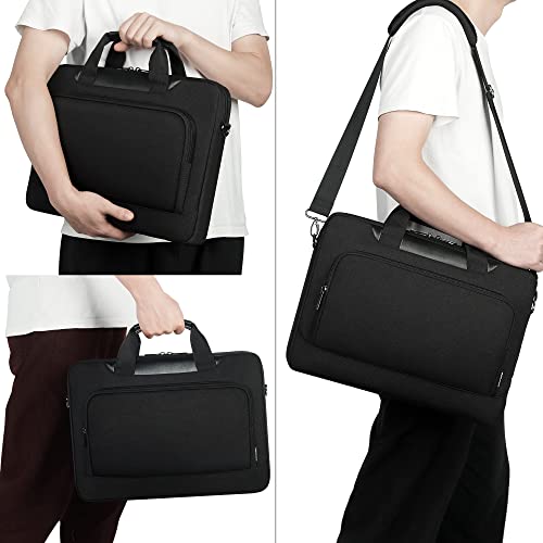 DOMISO 17-17.3 Inch Laptop Bag Large Capacity Laptop Shoulder Case for Dell XPS/Inspiron 17/HP Pavilion 17, Black - color: Black, size: 17 - 17.3 Inch