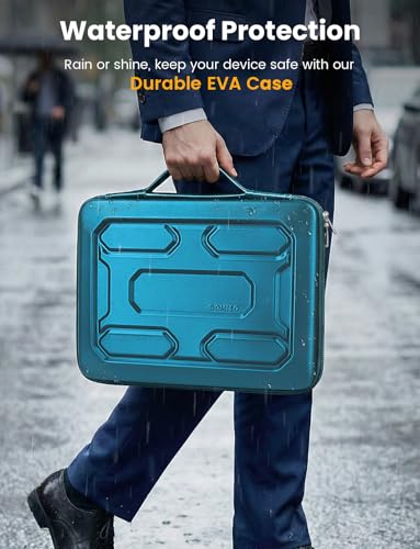 DOMISO Laptop Hard Case 15-16 inch Waterproof Shockproof Hard Shell Laptop Sleeve with Handle & Storage Pocket, Compatible with MacBook, HP, Dell, Teal - color: Teal, size: 15.6 inch