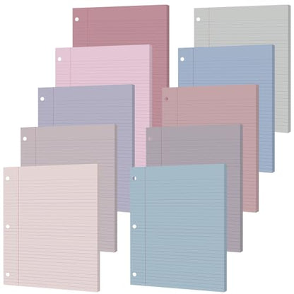 gisgfim 100 Sheets 3 Hole Punched Lined Refill Paper 8 x 10.5 Inch Loose Leaf Paper 3-Ring Binders College Ruled Notebooks Planner Inserts Thicken for Writing School Office Home Supplies(Taro) - color: Taro