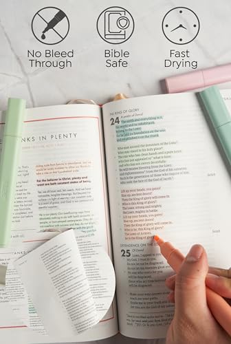 BLIEVE Bible Highlighters No Bleed Through, Chisel Tip, 5 Pack - color: PASTEL