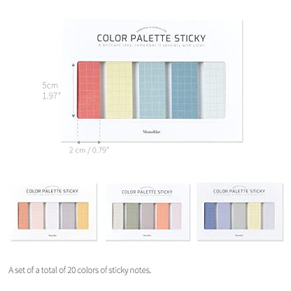 Monolike Color Palette Sticky Grid 500 A Set 4p - Self-Adhesive Memo Pad 30 Sheets - color: Grid 500 a