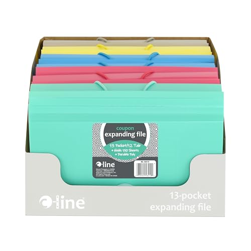 C-Line 13-Pocket Expanding File, Coupon Size, Includes Tabs, 1 File, Color May Vary (58410)