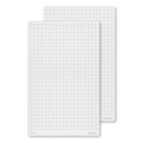 Notsu Graph Grid Small Desk Notepad 2 Pack | Minimalist Graphing Memo Note Pads | Premium Thick 120gsm Paper, 50 Double Sided Pad Sheets, 3.9" x 6.3" - size: 3.9" x 6.3", style: Graph Paper