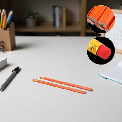 FUOYLOO 24pcs Hb Wooden Pencils with Erasers, Classroom and School Supplies, Yellow Carpenter Writing Pencils Pack for ’s Writing and Sketching