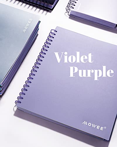 5 Subject Notebook - Spiral Notebook, Blue and Purple College Ruled Notebook With Dividers Pocket, Tabs, 11" Ruler, 200 Pages