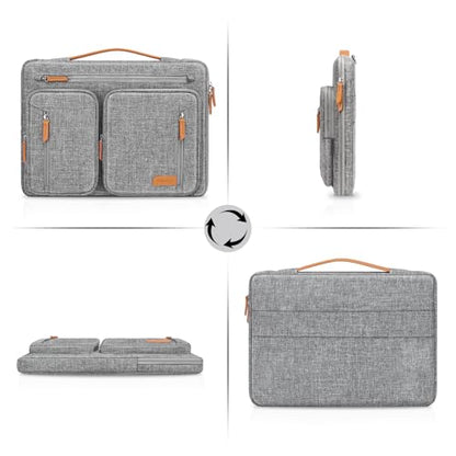 MOSISO 360 Protective Laptop Case 15.6 inch, 15-16 inch Laptop Sleeve | Compatible with MacBook Pro 16, HP Acer Dell Lenovo ASUS, Side Open Carrying Computer Bag with 5 Accessory Pockets&Belt, Gray - color: Gray, size: 15.6 inch