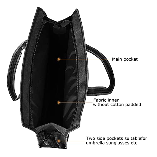 Oxford Zippered Document Bag with Handle File Tote Bag Pouch for Carrying Paper Files Books Filing Folder 1 Pack (Black) - color: Black