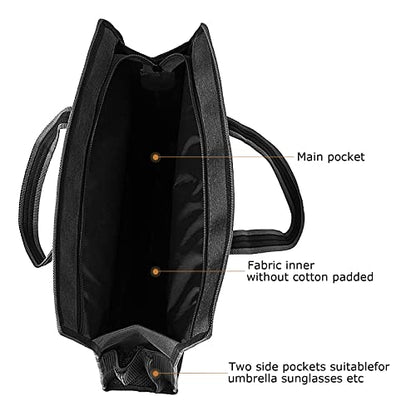 Oxford Zippered Document Bag with Handle File Tote Bag Pouch for Carrying Paper Files Books Filing Folder 1 Pack (Black) - color: Black