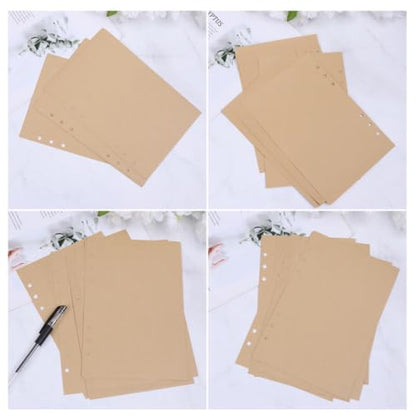 Uonlytech Loose-leaf Refill Paper Easy Insertion 3 Packages of A6 and Wear-resistant Paper Refill for 6-ring Wirebound Notebooks for Office and Daily Use