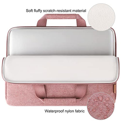 DOMISO 14 inch Laptop Case Sleeve Protective Cover Compatible with MacBook Air 15 M4 M3 M2,MacBook Pro,14-15 inch HP Dell ASUS Lenovo Chromebook,Waterproof Computer Bag with Handle,Pink - color: Pink, size: 14 inch