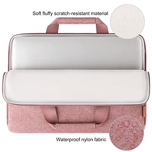 DOMISO 17 inch Carrying Cases for Mobile Computers, Laptop Sleeve Protective Case Cover Compatible with 17-17.3 inch HP Dell ASUS Lenovo Chromebook, Waterproof Computer Cases Bag with Handle, Pink - color: Pink, size: 17-17.3 inch