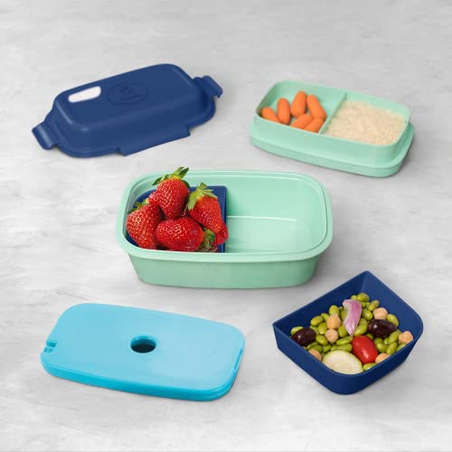 Ultimate Bento Box - Lunch Box for Kids & Adults with Removable Ice Pack - Leakproof, Multi-Compartment Food Container with Removable Containers - Microwave & Dishwasher Safe (Blue/Green) - color: Blue/Green