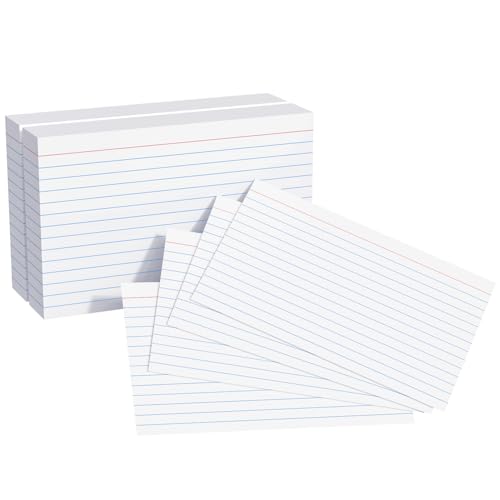 120 Count Index Cards 5x8 Inch, YIZUUN Large Index Cards Ruled, Flash Cards for Studying, Large Note Cards 5x8 for Studying, Recipes, Memo Cards, Office Supply, DIY, Presentation - color: White, size: 5 x 8