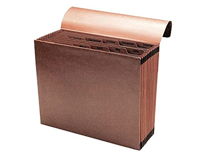 Smead TUFF Expanding File, 12 Pockets, Monthly (Jan.-Dec.), Flap and Cord Closure, Letter Size, Redrope (70388) - size: Letter Size, style: Monthly (Jan-Dec)