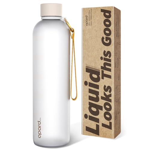 Opard Slim Water Bottle 32oz, Dishwasher Safe Plastic Water Bottle BPA-Free, Leakproof Screw Top, Cream White, Reusable for Travel School Sport Gym Hiking - color: Cream White(32oz), size: 32 Ounces