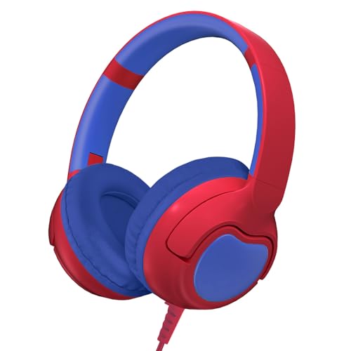 ZIHNIC Wired Kids Headphones, Safe 85dB Volume Limit for Boys & Girls, Comfortable Earpads, Foldable Design for School, Tablets, and Travel-RED - color: RED