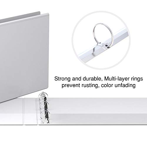 8.5" X 11" Landscape View Binder, 3-Ring 1.5 Inch Capacity Round Ring, White Horizontal Formatted with Clear Cover Pockets for Documents, Spreadsheets, Projects and More (Pack of 2) - size: 1.5 Inch (Pack of 2)