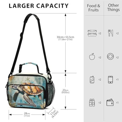 Ocean Sea Turtle Kids Lunch Box Insulated Lunch Bags Cooler Tote Bag with Removable Shoulder Strap for Boy Girl Student 20848559 - color: Sea Turtle