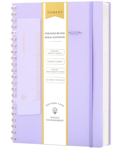 Yoment Spiral Notebook 8.5 x 11 A4 Large Notebooks for Work College Ruled Journaling Notebooks, 100 GSM Paper, Spiral Bound Journal for School Note Taking Writing, A4 Purple - color: Purple, style: D - Line - A4