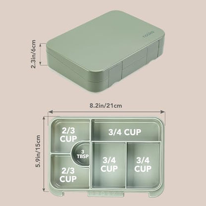 nouka Chill Bento Lunch Box | Easy to Open Latches | Spill Proof Design | 6-Compartment Removable Tray | Deep Ocean