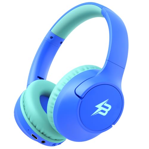 Kids Bluetooth Headphones with 85H Playtime Without LED, Safe Volume 85/94dB Wireless Headphones for Kids, Bluetooth 5.4, Over-Ear Toddler Headset for Boys Tablet/ Airplane/School (Azure No LED) - color: Azure