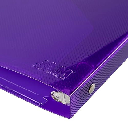 JAM PAPER Plastic 0.5 inch Binder - Purple 3 Ring Binder - Sold Individually - color: Purple, size: 0.5 inch