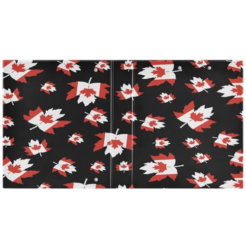 Canada Flag Canadian Maple Leaf 3-Ring Binder,1.5 Inch D-Ring Organizer Folder Clipboard Binder for Work Office School - color: Coloe8
