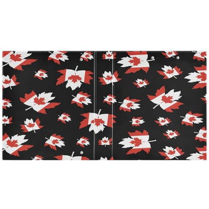 Canada Flag Canadian Maple Leaf 3-Ring Binder,1.5 Inch D-Ring Organizer Folder Clipboard Binder for Work Office School - color: Coloe8
