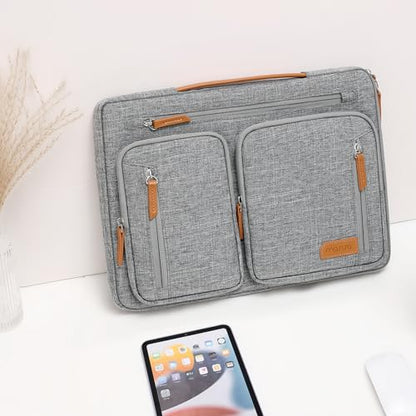MOSISO 360 Protective Laptop Case 15 inch, Laptop Sleeve | Compatible with MacBook Air 15 M5 M4 M3 M2, Dell XPS, Side Open Carrying Computer Bag with 5 Accessory Pockets&Belt, Gray - color: Gray, size: 15 inch