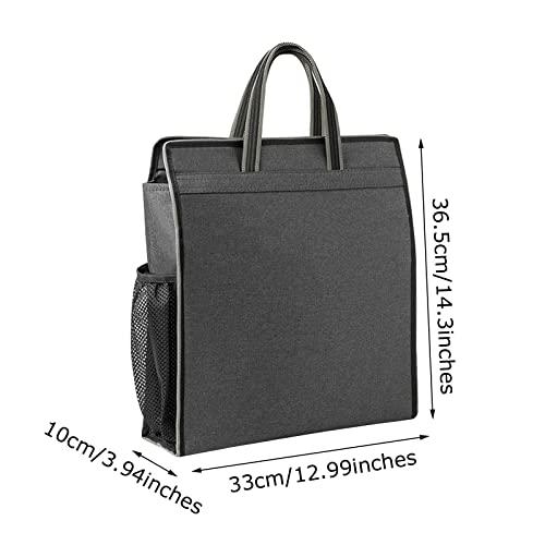 Oxford Zippered Document Bag with Handle File Tote Bag Pouch for Carrying Paper Files Books Filing Folder 1 Pack (Black) - color: Black